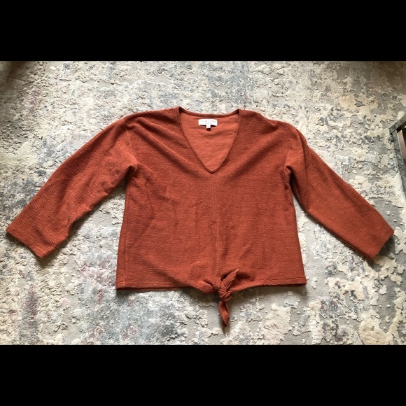 🖤 Madewell Texture & Thread Tie Front Top - Picture 2 of 8